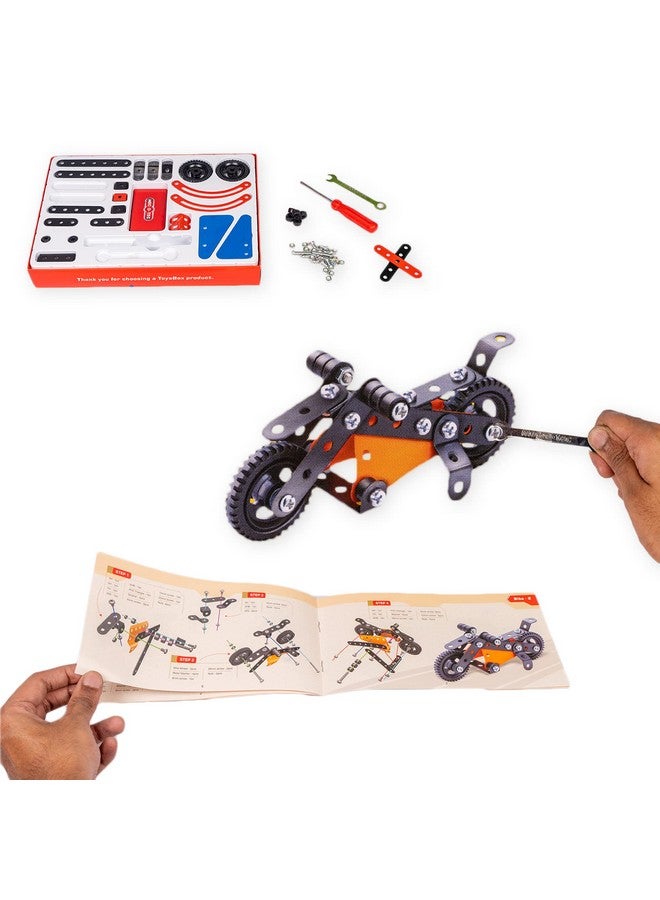 Toysbox MEC - O - Tec Bike 2 Metal Construction Toy, Building Blocks, Educational Toys for 6+ Yrs Boys and Girls, Multicolor, Kid - Image 3