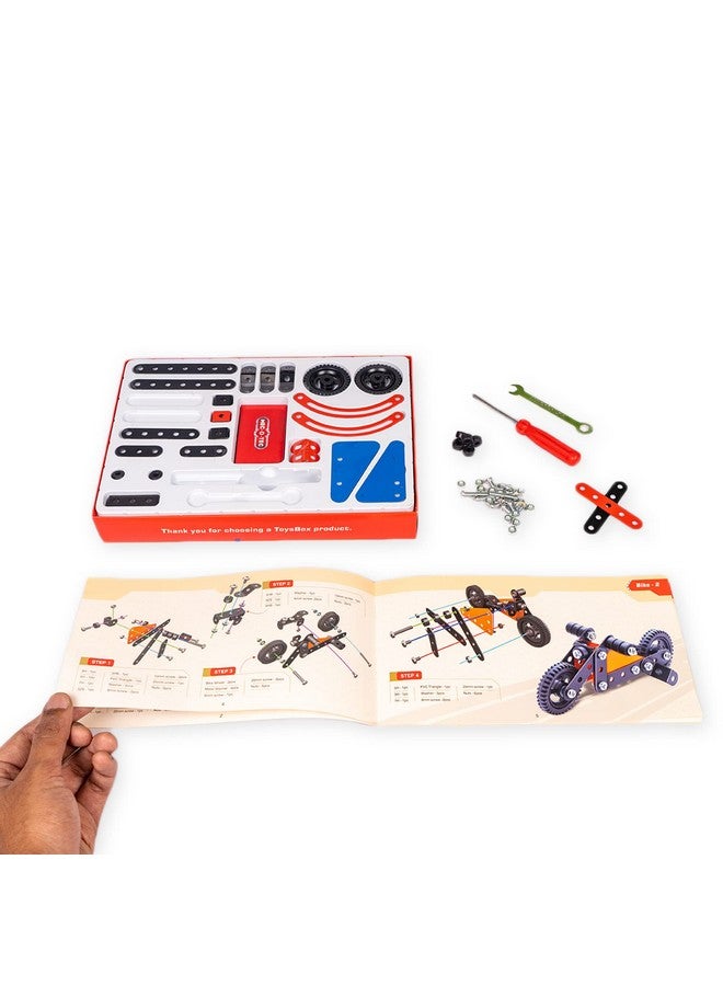 Toysbox MEC - O - Tec Bike 2 Metal Construction Toy, Building Blocks, Educational Toys for 6+ Yrs Boys and Girls, Multicolor, Kid - Image 2