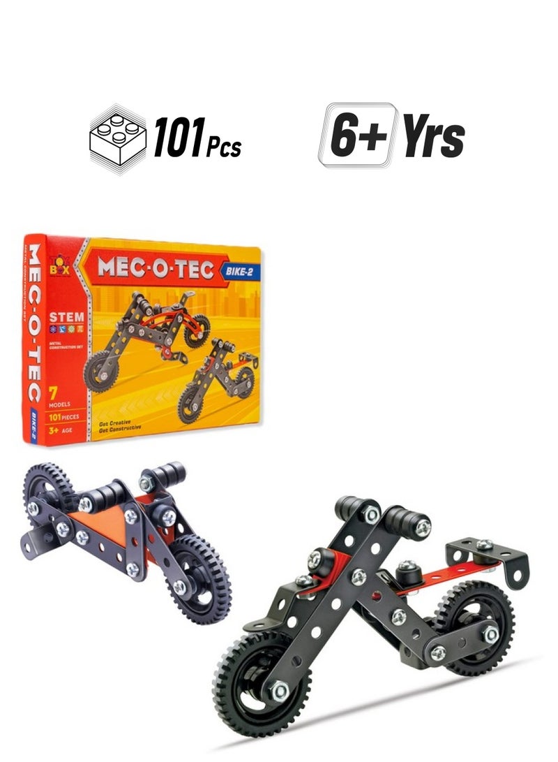 Toysbox MEC - O - Tec Bike 2 Metal Construction Toy, Building Blocks, Educational Toys for 6+ Yrs Boys and Girls, Multicolor, Kid - Image 1