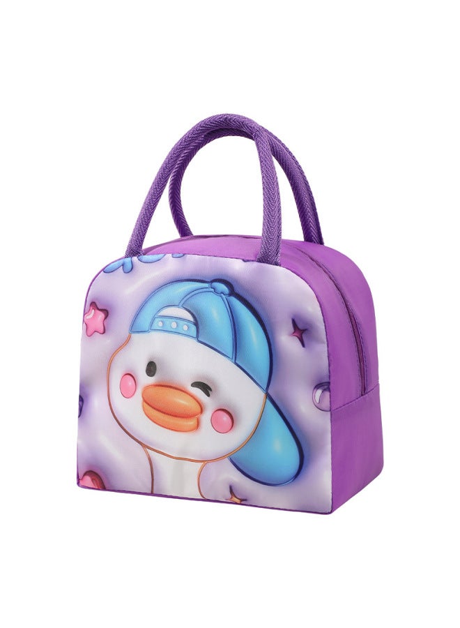 New Cartoon Insulation Lunch Box Bag Portable Lunch Bag 3d Lunch Insulation Bag Aluminum Foil Thickened Lunch Box Bag
