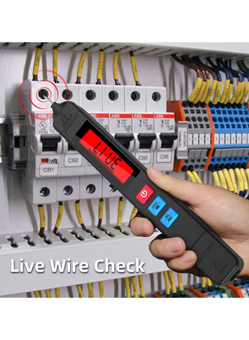 Pen-type Digital Multimeter, Smart Digital V-Alert Voltage Tester, Portable Mini Pen-type Voltage Tester with Flashlight, Auto Range Voltmeter, Resistance Continuity Frequency, Capacitance Diode - Image 5