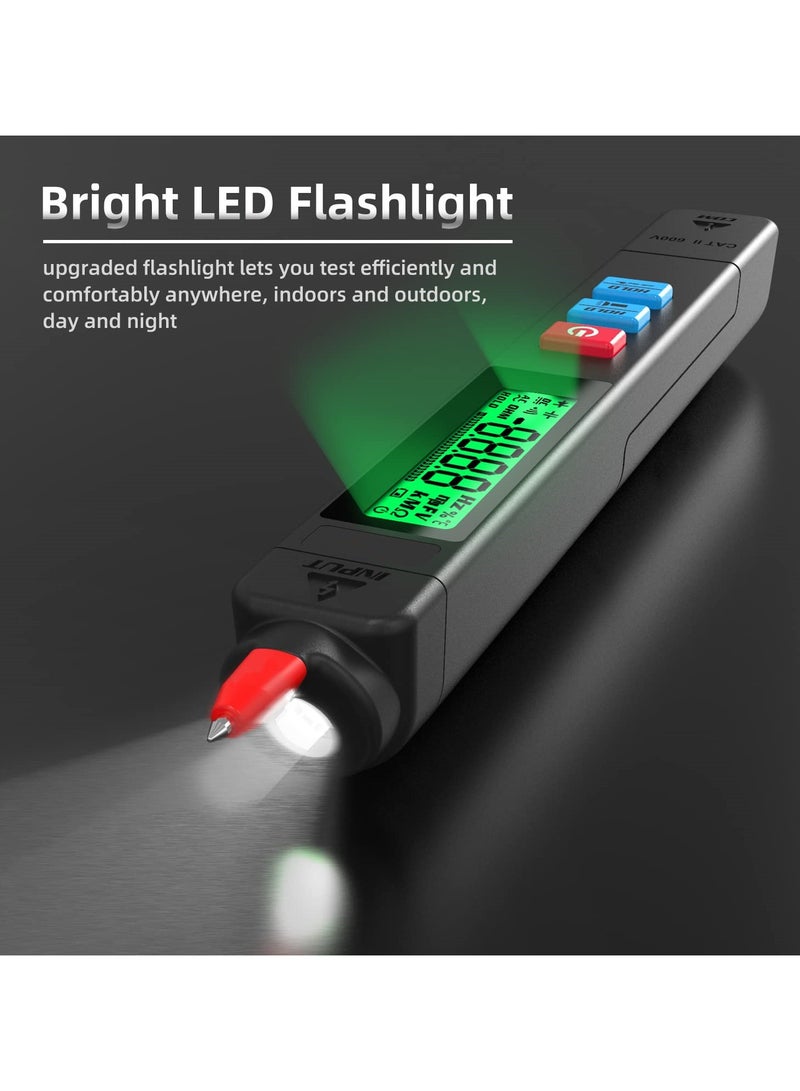 Pen-type Digital Multimeter, Smart Digital V-Alert Voltage Tester, Portable Mini Pen-type Voltage Tester with Flashlight, Auto Range Voltmeter, Resistance Continuity Frequency, Capacitance Diode - Image 3