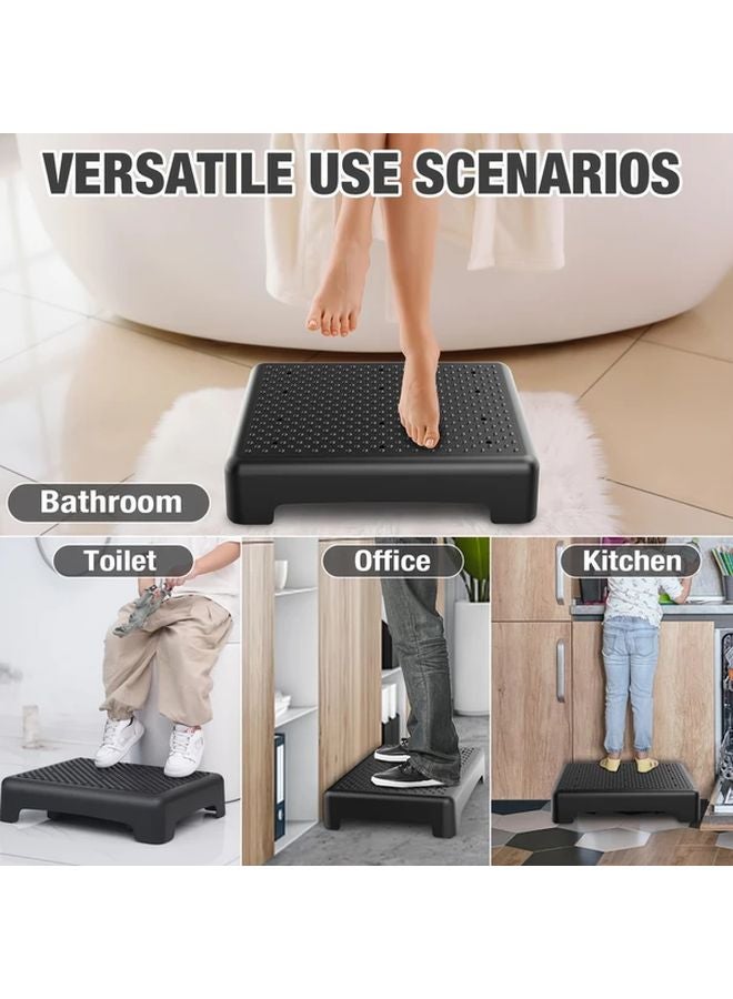 YIMUWN Heavy Duty 300lb Capacity Foldable Step Stool Non Slip Black Portable - Image 3