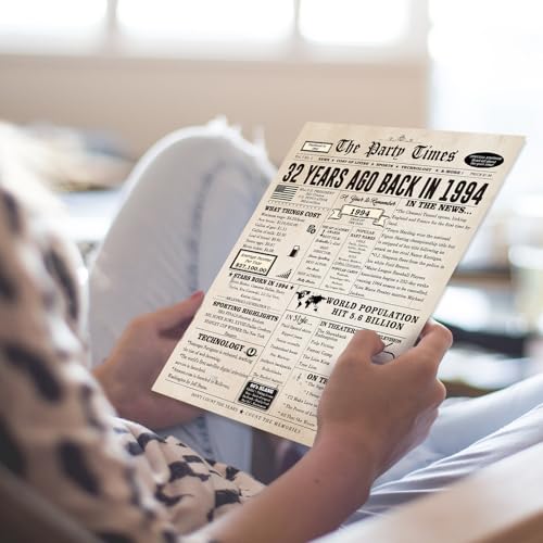 Huameigf Vintage 32nd Birthday Gifts for Women Men, Happy 32nd Birthday Card for Son Daughter, Big 32 Year Old Birthday Card for Wife Husband - Image 5
