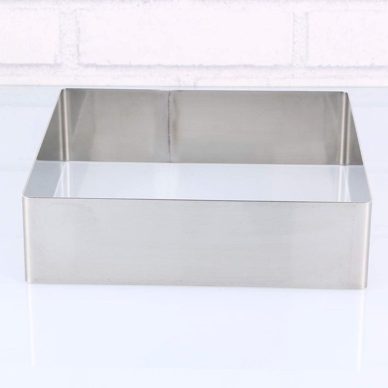 comfrt Baking Rings Baking Rings Cake Ring Stainless Steel Adjustable Square Mousse Rings Baking pastry Ring Mould (Silver 14 Inch) Cake Ring Cake Ring - Image 4