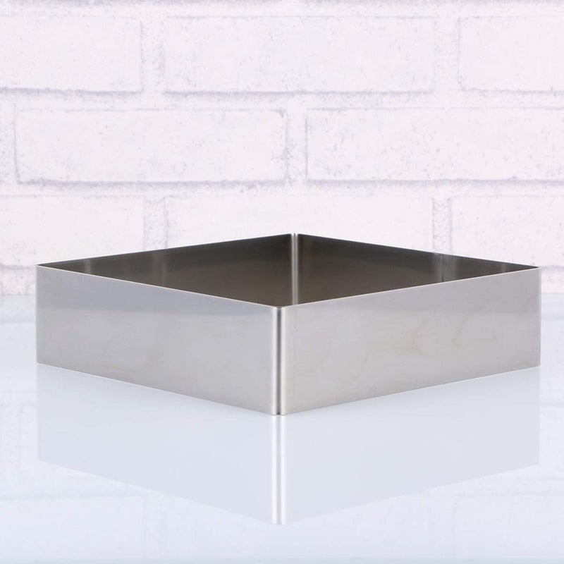 comfrt Baking Rings Baking Rings Cake Ring Stainless Steel Adjustable Square Mousse Rings Baking pastry Ring Mould (Silver 14 Inch) Cake Ring Cake Ring - Image 2