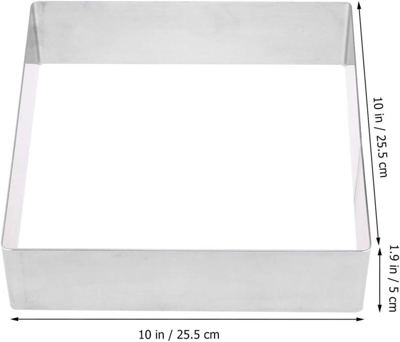 comfrt Baking Rings Baking Rings Cake Ring Stainless Steel Adjustable Square Mousse Rings Baking pastry Ring Mould (Silver 14 Inch) Cake Ring Cake Ring - Image 5