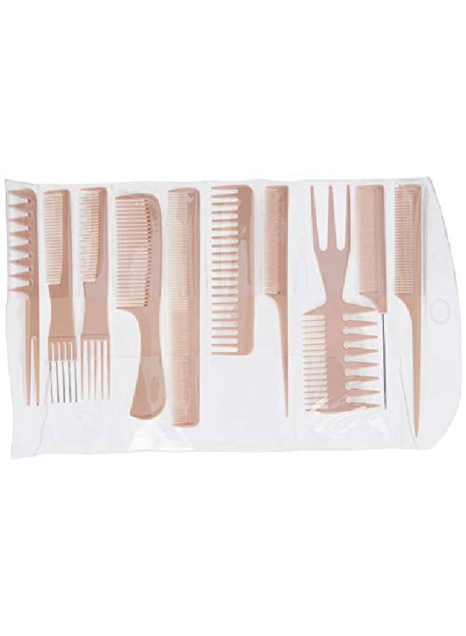 Diane D7902 Assorted Comb Kit 10 Pc Set (Bone) - Image 3