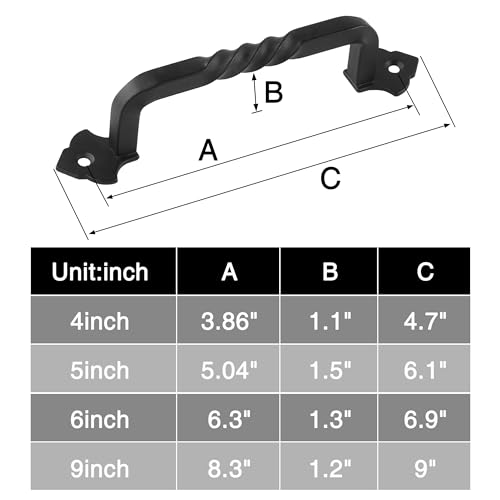 OVOV 2 Pack Barn Door Pull Handle Hardware for Wooden Garden Gate Shed Cabinet Door (5inch) - Image 4
