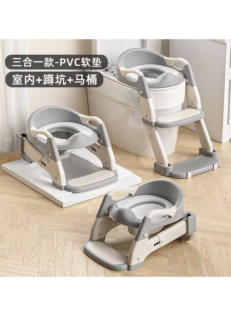 3-in-1 Kids Potty Training Toilet Seat with Step Stool Ladder,Toddlers-Comfortable Safe Potty Seat with Anti-Slip Pads Folding Ladder for Boys and Girls