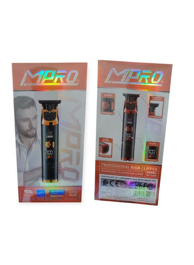 MPRO Professional Hair Clipper for Men Model MP-2296with LED Display and USB Charging
