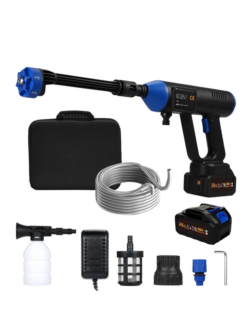 Handheld Pressure Washer Portable Powerful Cleaner Cordless Power Washer with Rechargeable 6in1 Injection 10m Tube Toolbox Package Car - Image 1