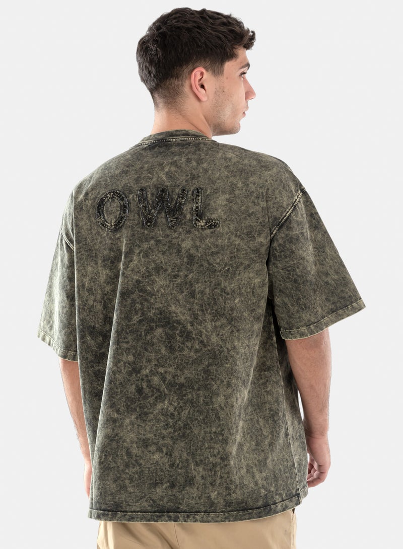 OWL T-shirt 'interstellar' Olive - Image 1