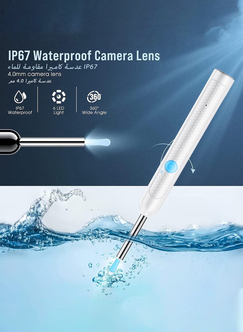 LUBUFAN Ear Wax Removal - 2000w HD camera with Camera Earwax Remover Tool with 9 Pcs Ear Set - Earwax Removal Kit with Light -With 6 soft silicone ear spoons - Ear Cleaner for iOS & Android - Image 3