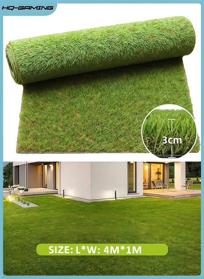 إتش كيو جيمنغ سجادة عشب صناعي واقعية للاستخدام الداخلي والخارجي، سجادة عشب صناعي للكلاب مع فتحات تصريف، عشب صناعي للحديقة والمناظر الطبيعية والشرفة والديكور - Image 1