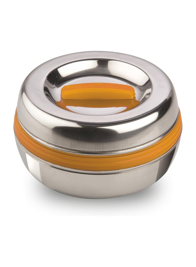 Asian Premium Stainless Steel Lunch Box Assorted Colors With Inner Separator Tray, Eco-Friendly Round Metal Food Storage Container For School Office Travel BPA Free - Image 1