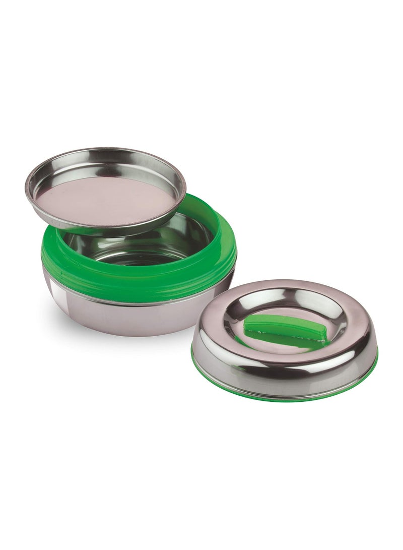 Asian Premium Stainless Steel Lunch Box Assorted Colors With Inner Separator Tray, Eco-Friendly Round Metal Food Storage Container For School Office Travel BPA Free - Image 4