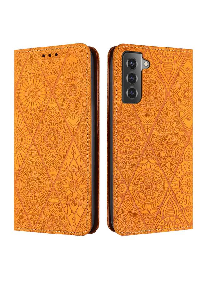 S-TOP Case For Samsung Galaxy S22 5G Ethnic Embossed Adsorption Leather Phone Case - Image 1