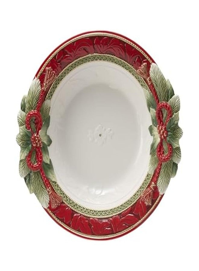 Fitz & Floyd Fitz and Floyd Holiday Home Garland Serving Bowl, 16 Inch - Image 1