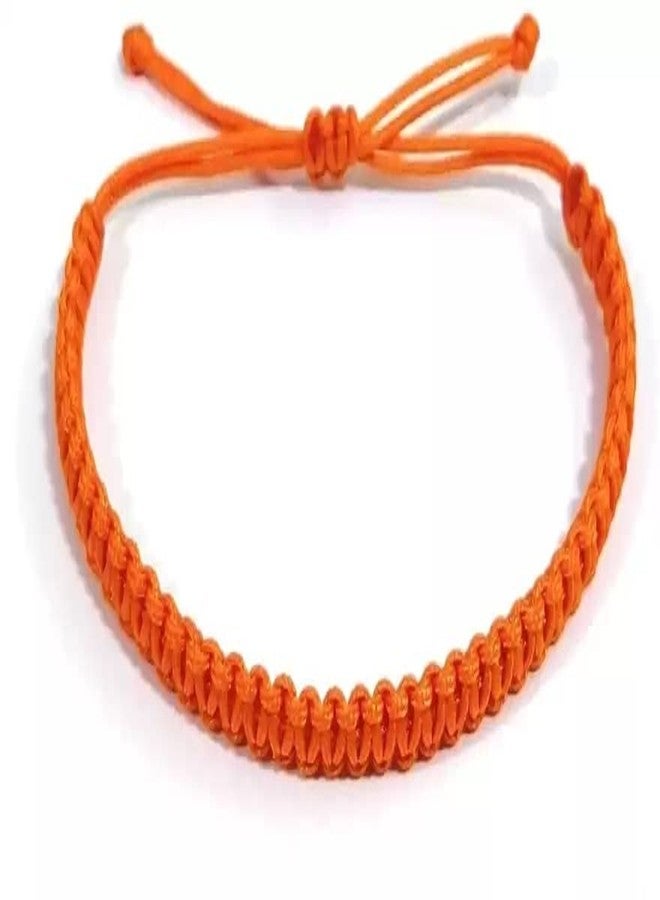 LIGAMENT Plain Thread Bracelet For Girls Women Boys Men (Orange) - Image 2