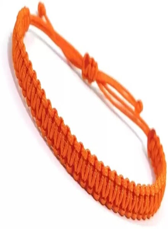 LIGAMENT Plain Thread Bracelet For Girls Women Boys Men (Orange) - Image 4
