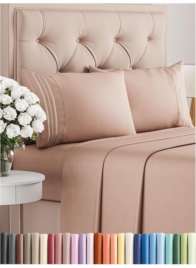 CGK Unlimited Full Size 4 Piece Bedding Sheet Set - Breathable & Cooling Bed Sheets - Hotel Luxury Bed Sheets for Kids, Teens, Women & Men- Deep Pockets - Easy-fit - Soft & Wrinkle Free - Mauve Oeko-Tex Sheet Set - Image 1