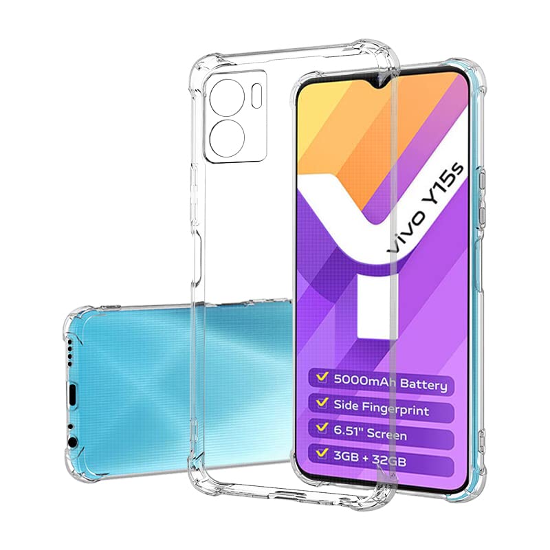 USTIYA Case for Vivo Y01 y Y15s 2021 Clear TPU Four Corners Protective Cover Transparent Soft funda - Image 1