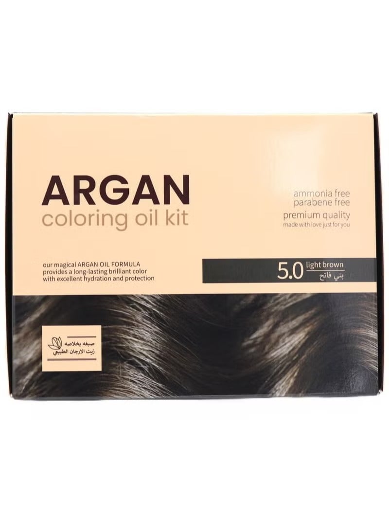 Argan Coloring Oil Kit - 5.0 light brown