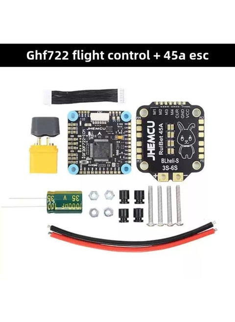 JHEMCU Tianjin Airlines F7 Flying Tower F722 Flight Control Bluejay Bluebird 8-bit 60A 4-in -1 Electric Tuning-Color:45a Flying Tower (ghf 722 Flight Control + 45a Esc)-Specifications:Jhemcu F722 Flying Tower