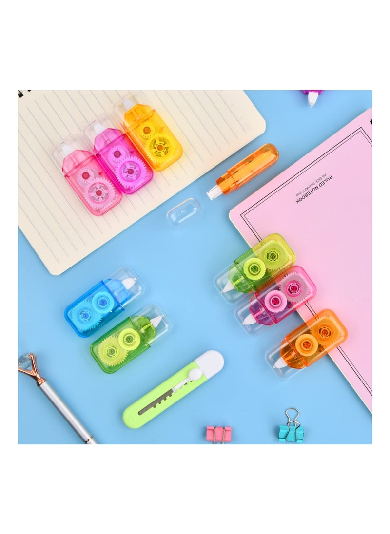 SYOSI 12Pcs Colorful Correction Tape Long 4m Writing Tape Pocket Mouse Retractable Mini Correction Tape Rollers for School Office Students  - Image 4