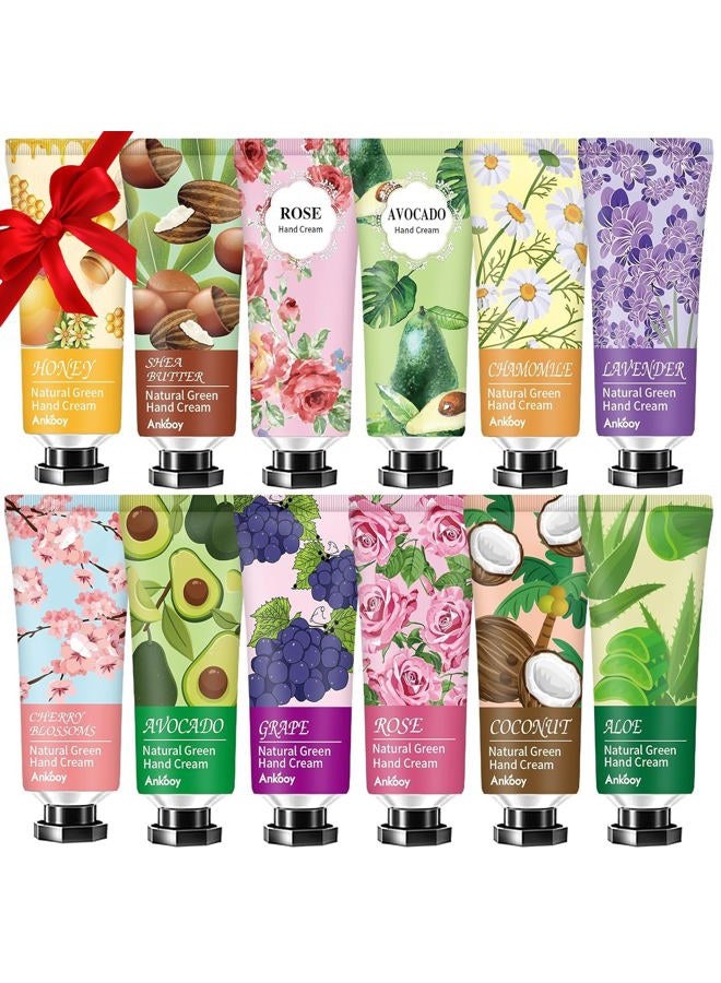 Ankooy 12 Pack Hand Cream Easter Basket Stuffers for Teens,Mothers Day Gifts for Friends,Birthday Gifts for Girls Women,Teacher Appreciation Gifts,Lotion for Women,Natural Hand Lotion Travel Size - Image 1
