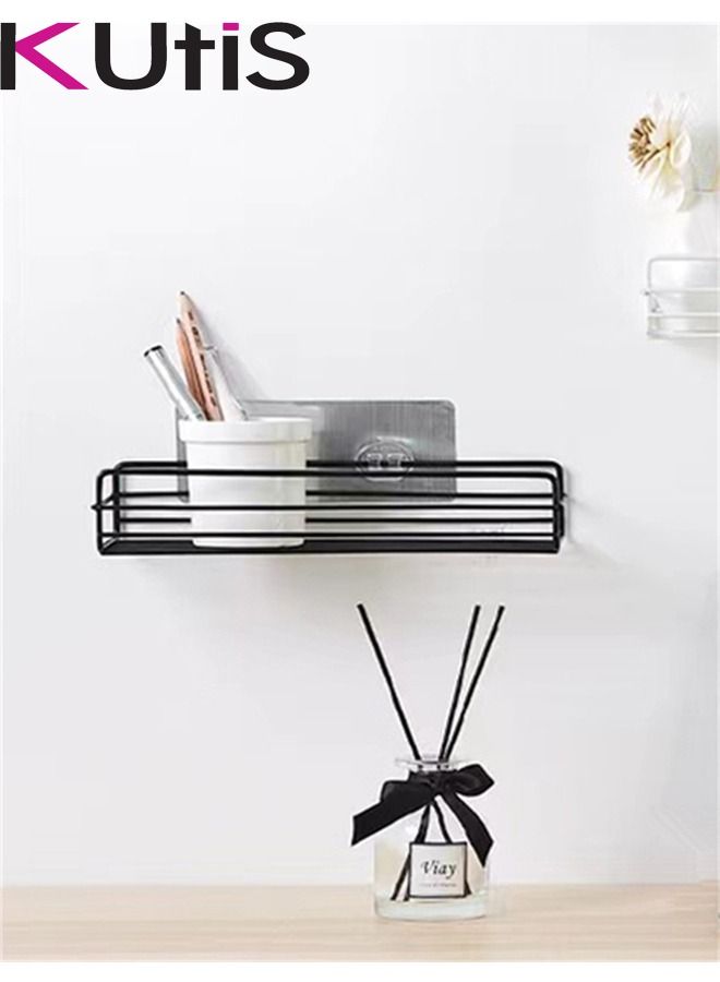 Kutis 1-Piece Bathroom Shelf Shower Shampoo Soap Organizer Wall Mounts Storage Rack Black 27.5x11x5.5 Centimeter - Image 3
