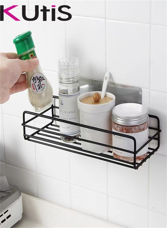 Kutis 1-Piece Bathroom Shelf Shower Shampoo Soap Organizer Wall Mounts Storage Rack Black 27.5x11x5.5 Centimeter - Image 4