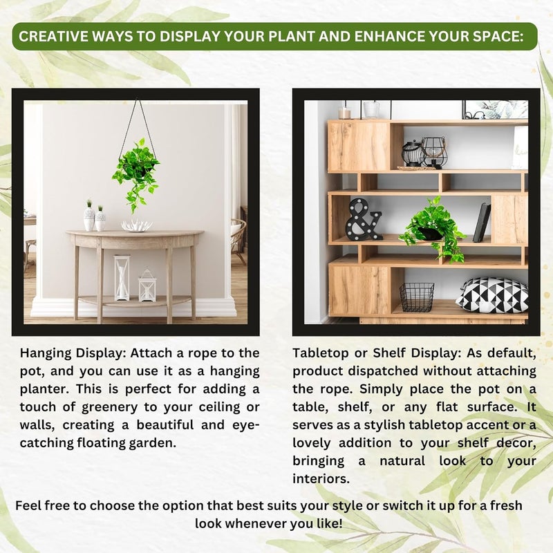 fancymart Elegant Artificial Plant Falling Leaves with Pot for Home & Office Decor – Versatile Potted Plant for Tabletop, Shelves, or Hanging Display - Image 4