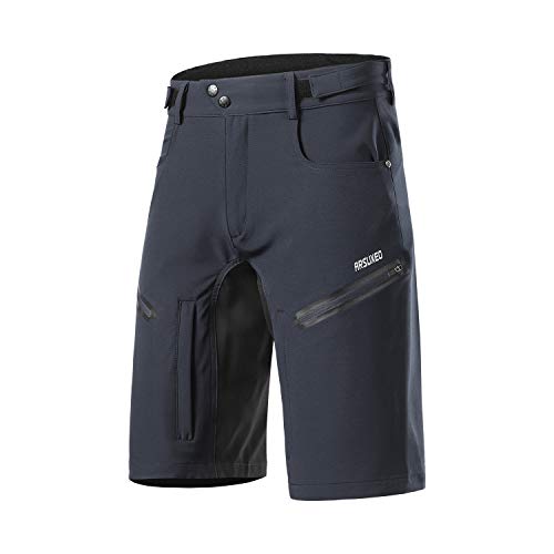 ARSUXEO Mens Bike Shorts,Cycling Shorts,Mountain Bike Shorts MTB Shorts Loose Fit with Moisture-Wicking Waistband Dark Grey Size Medium - Image 1