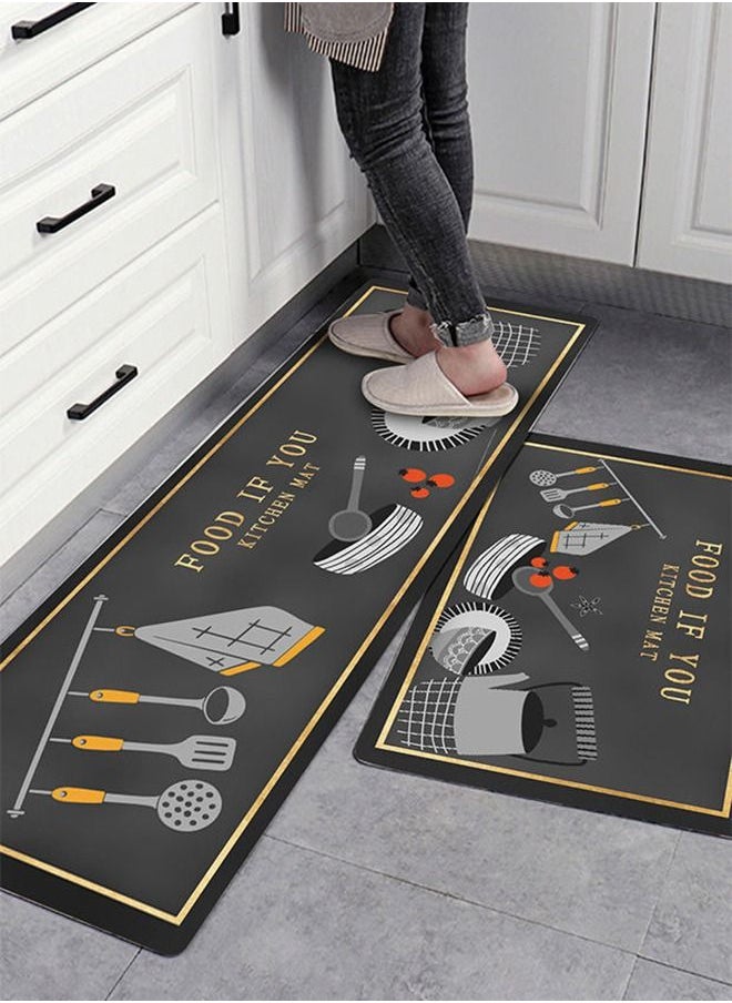 Arabest Kitchen Floor Mat Set, 2 Piece Mat Set, 40*60+40*120 CM Non-slip Waterproof Kitchen Floor Mat Set  - Image 5