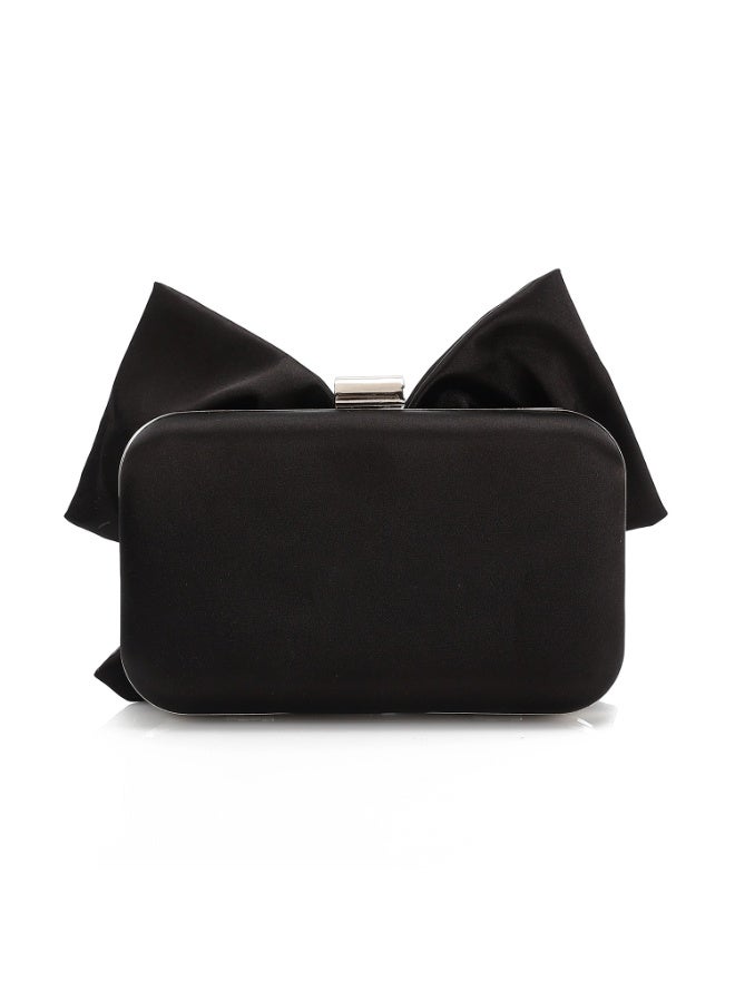 Mr.joe Satin Bow Evening Clutch - Black - Image 3