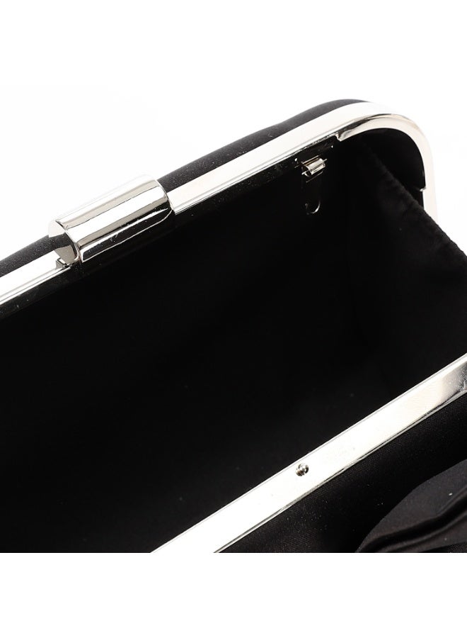 Mr.joe Satin Bow Evening Clutch - Black - Image 4