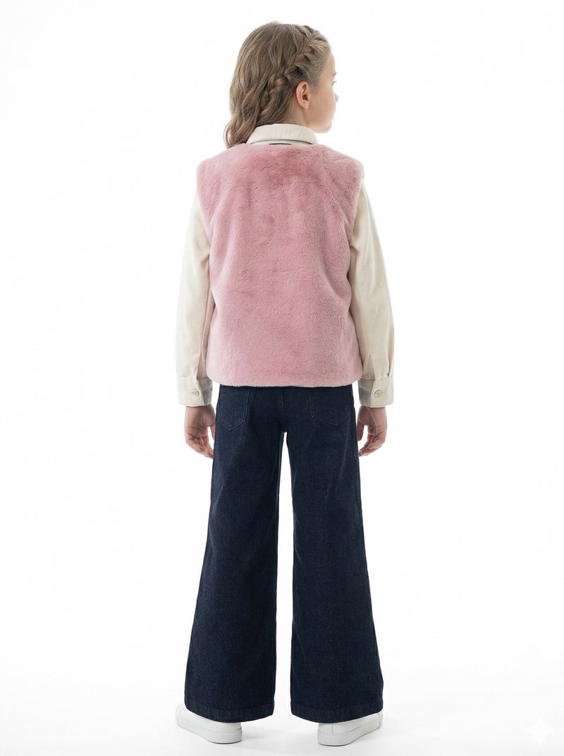 Hamada Tex Girls' three-piece set with scarf, for ages 7 to 14 years, sizes 3953-4953 - Image 3