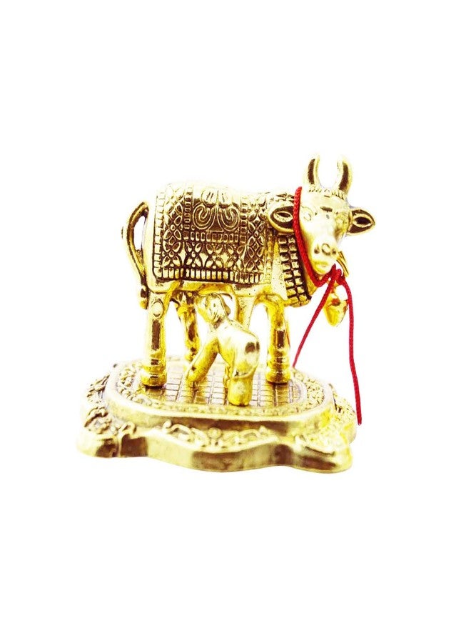 SAI PRASEEDA Decorative Cow & Calf Idol | Gold Finish | Pack of 10 | Metal Kamdhenu Figurine for Pooja, Mandir, Home Decor, Office, Vastu & Return Gifts - Image 5
