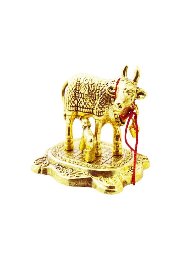 SAI PRASEEDA Decorative Cow & Calf Idol | Gold Finish | Pack of 10 | Metal Kamdhenu Figurine for Pooja, Mandir, Home Decor, Office, Vastu & Return Gifts - Image 3