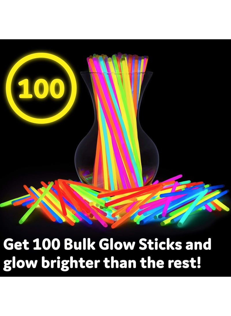 جلو 100 قطعة من العصي المضيئة في الظلام مع 100 موصل 8 بوصة - Image 2