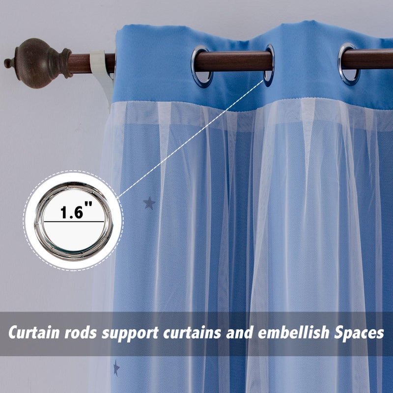 indistar Star Cutout Kids Window Blackout Curtains for Girl Bedroom Window Room Darkening Curtains & Drapes Baby Nursery Curtains (2 Panel,52Wx63L inch,Blue) - Image 4