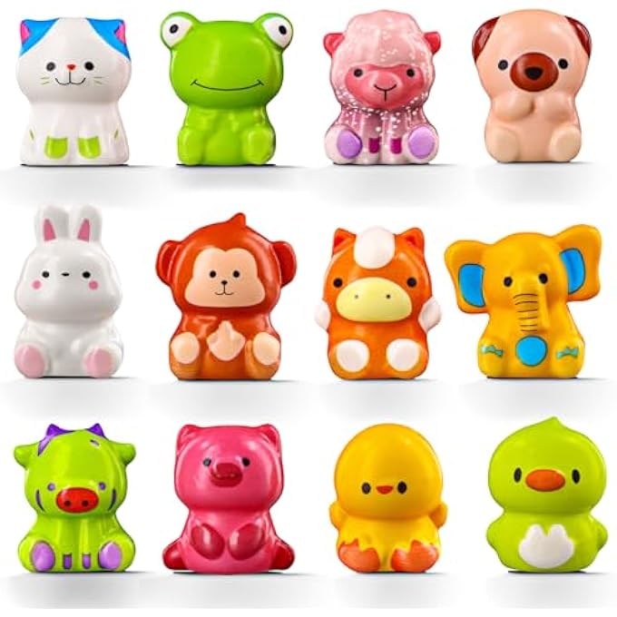 MGparty 12PCS Mini Animal Party Favors Toys, Cute Stress Relief Fidget Toys, Party Favors for Kids, Bulk Goodie Bag Stuffers, Classroom Prizes, Pinata Fillers, for Boys Girls - Image 1