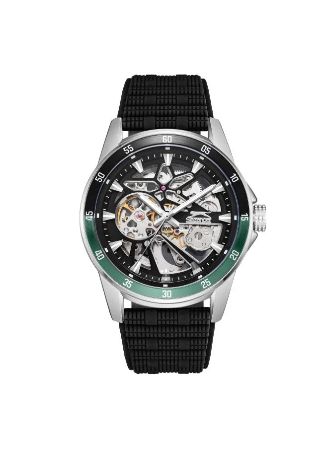 Slazenger SLAZENGER SL.9.2412.1.01 Men's Automatic  Display Watch & Silicone Strap Black
