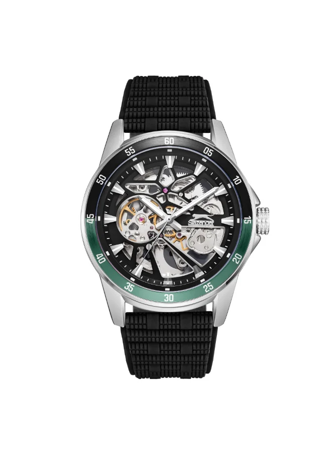 Slazenger Men's Automatic  Display Watch With Black Silicone Strap - SL.9.2412.1.01
