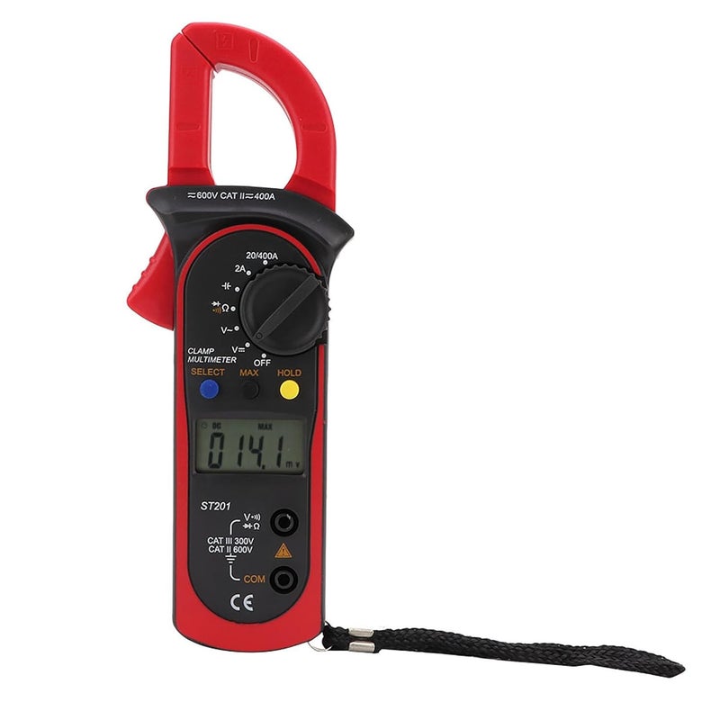 Eujgoov ST201 Digital Clamp Meter 4000 Counts AC DC Voltage Current Tester Red - Image 5