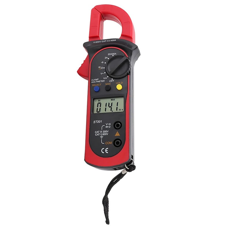 Eujgoov ST201 Digital Clamp Meter 4000 Counts AC DC Voltage Current Tester Red - Image 2