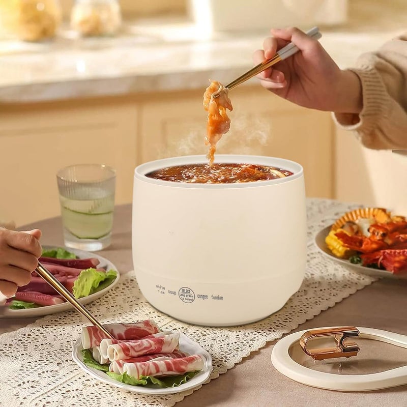 TERRIFI Portable Mini Rice Cooker 1 Cup, 1.5L Non stick Electric Hot Pot, Over Heating and Boil Dry Protection, Ideal for Travel, Office, Dorm, Multifunctional Automatic Cooking Pot - Image 2