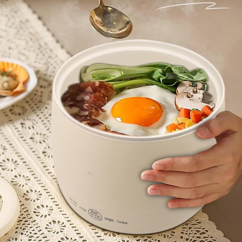 TERRIFI Portable Mini Rice Cooker 1 Cup, 1.5L Non stick Electric Hot Pot, Over Heating and Boil Dry Protection, Ideal for Travel, Office, Dorm, Multifunctional Automatic Cooking Pot - Image 3